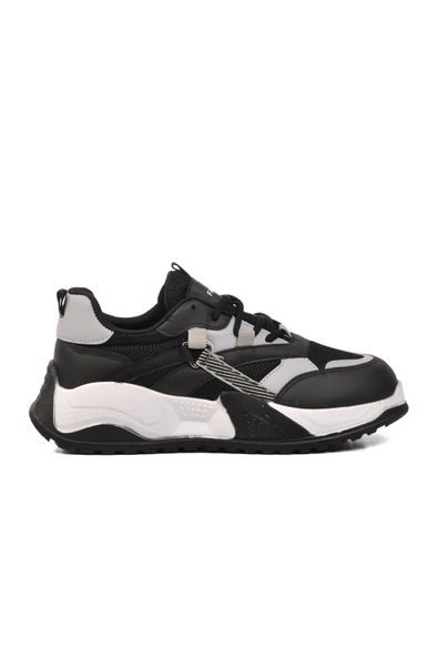 Ayakmod Siyah-Buz Bağcıklı Unisex Sneaker 9950 G
