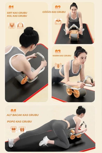 CKSpor  Çok Fonksiyonlu Mekik Aleti Çek Bırak Egzersiz Aleti Karın Egzersizi  Dirsek Destekli - 4