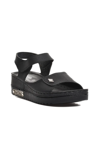 Ayakmod Siyah  Kadın Düz Sandalet 07-109 RR Z - 3