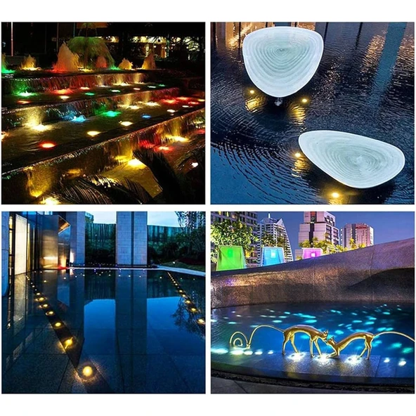 Mini Havuz Sıva üstü Led Aydınlatma Ampülü lamba RGB tüm renkler A-1209 8W 12V IP68 - 9