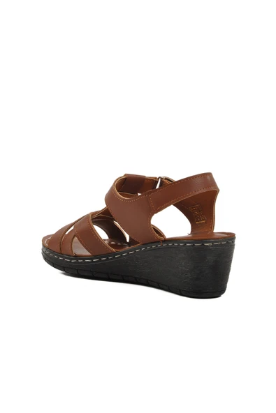 Ayakmod Taba Topuklu Kadın Sandalet 673572 Z - 4