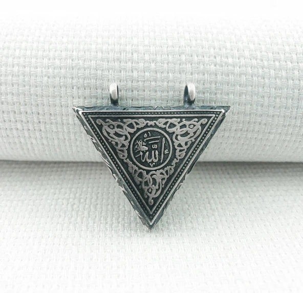 925 Ayar Allah Yazılı Cevşeni Kebir Kolye Ucu - Resim 2