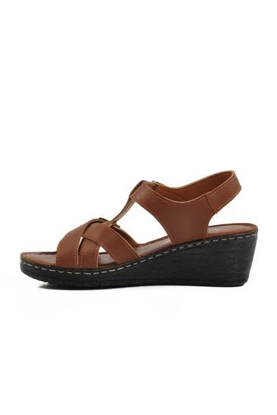 Ayakmod Taba Topuklu Kadın Sandalet 673572 Z - 2