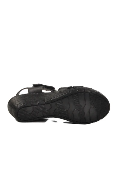 Ayakmod Siyah Topuklu Kadın Sandalet 673572 Z - Resim 5