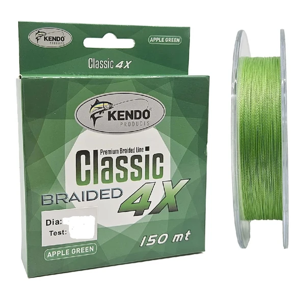 Kendo Classic 4X 150m Örgü İp Misina (Apple Green)