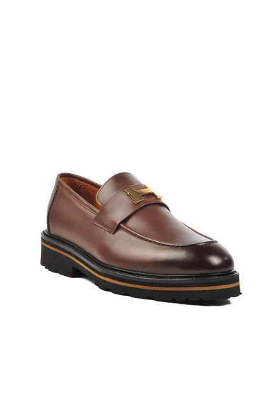 Ayakmod Kahve Hakiki Deri Erkek Loafer Ayakkabı Premium 2871 M - 3