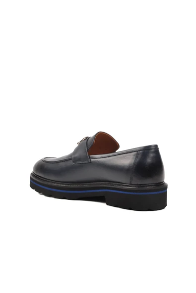 Ayakmod Lacivert Hakiki Deri Erkek Loafer Ayakkabı Premium 2871 M - 4