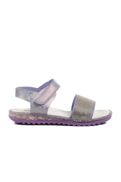 Ayakmod Lila Simli Ortopedik Kız Çocuk Sandalet 24-408 P