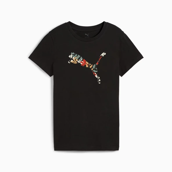 Puma 685081 01 Graphıcs Floral Cat Logo Tee Kadın T-shirt - Resim 4