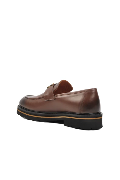 Ayakmod Kahve Hakiki Deri Erkek Loafer Ayakkabı Premium 2871 M - 4