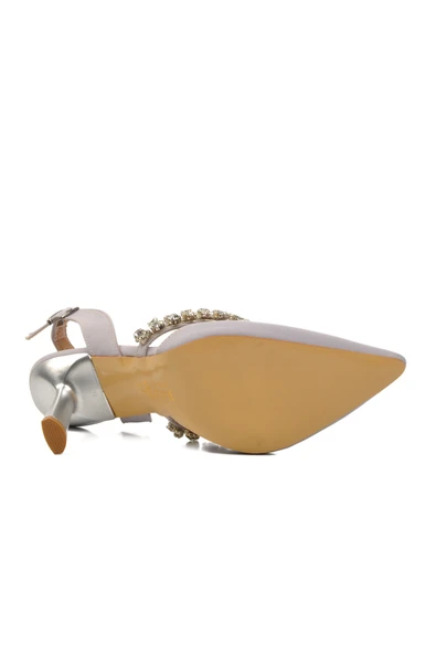 Ayakmod Gümüş Saten Kadın Abiye Ayakkabı 544012 Z - 5