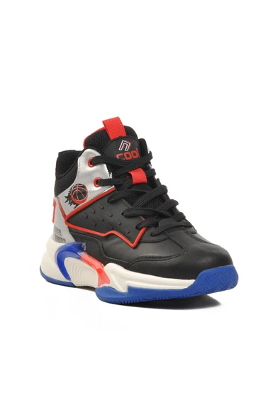 Ayakmod Siyah-Kırmızı Unisex Çocuk Basketbol Ayakkabısı London-25K F - 3