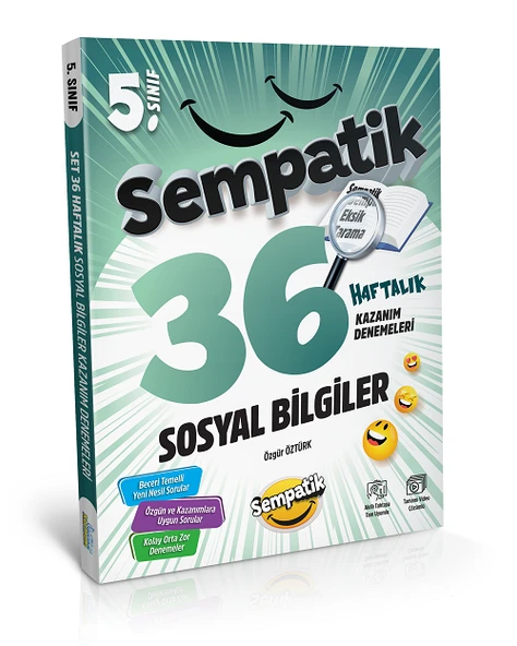 5.Sınıf Sempatik Sosyal Bilgiler Soru Bankası +36 Haftalık Kazanım Denemeleri (Hediyeli) - Resim 2