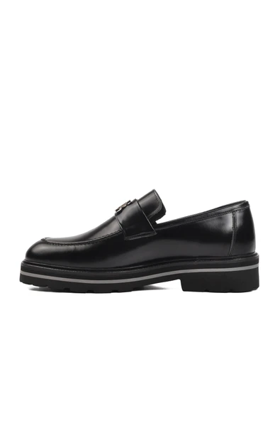 Ayakmod Siyah Açma Hakiki Deri Erkek Loafer Ayakkabı Premium 2871 M - 2
