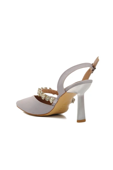 Ayakmod Gümüş Saten Kadın Abiye Ayakkabı 544012 Z - 4