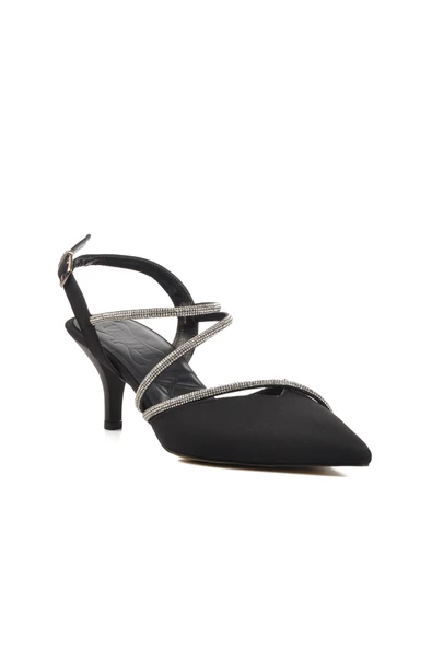 Ayakmod Siyah Saten Kadın Abiye Ayakkabı 544016 Z - 3