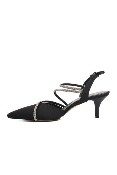 Ayakmod Siyah Saten Kadın Abiye Ayakkabı 544016 Z - 2