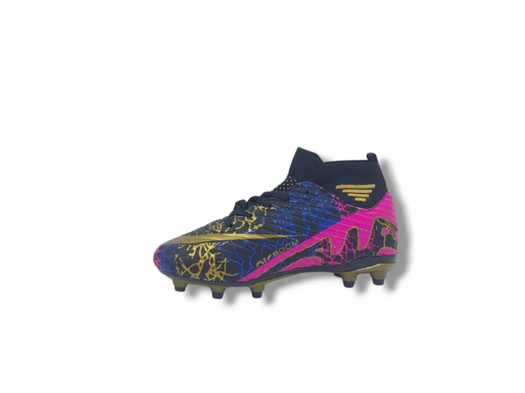 Laliga 565 Çocuk Siyah Altın Desenli Çoraplı Krampon Ayakkabı - 3