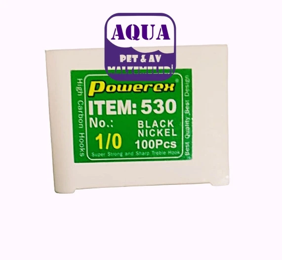 Powerex 530 model 1/0 Black Nickel Kutu Balık İğne 100 Adet - Balık İğnesi 100'lü Kutu