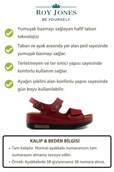 Roy Jones Kadın Ortopedik Anatomik Tabanlı Çift Bantlı Cırt Cırtlı Arkadan Tokalı Günlük Sandalet Terlik - 6