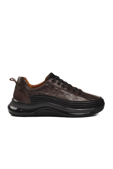 Ayakmod Kahve Hakiki Deri Erkek Sneaker 1004 M