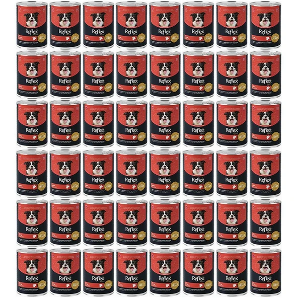 Reflex Plus Jöle İçinde Et Parçacıklı Kuzu Etli Yetişkin Köpek Maması 400 Gr*48 Adet