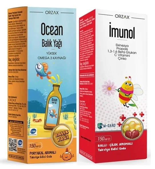 Orzax Ocean Balık Yağı Şurup 150 ml + İmunol Şurup 150ml