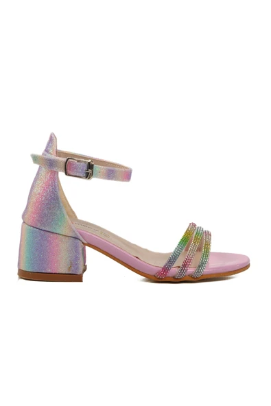 Ayakmod Pembe Taş İşlemeli Kız Çocuk Sandalet 253 RY 6504 P ürün görseli