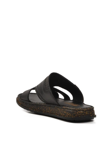 Ayakmod Siyah Hakiki Deri Erkek Terlik 2045 M - 4