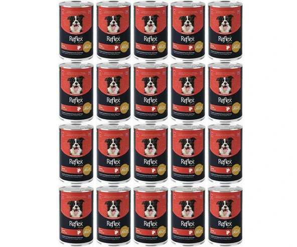 Reflex Plus Jöle İçinde Et Parçacıklı Kuzu Etli Yetişkin Köpek Maması 400 Gr*20 Adet