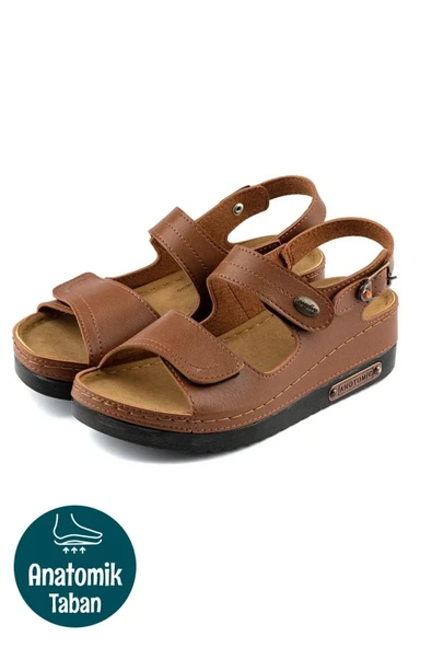 Roy Jones Kadın Ortopedik Anatomik Tabanlı Çift Bantlı Cırt Cırtlı Arkadan Tokalı Günlük Sandalet Terlik