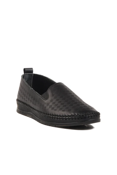 Ayakmod Siyah Hakiki Deri Kadın Casual Ayakkabı 510 Z - Resim 3