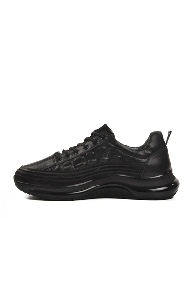 Ayakmod Siyah Hakiki Deri Erkek Sneaker 1004 M - 2
