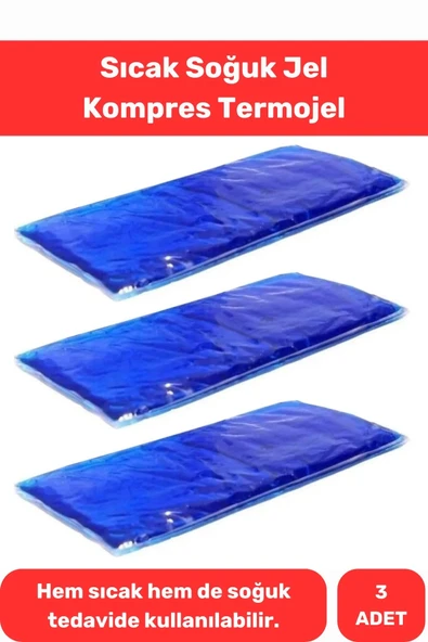 Premium Soğutucu Tekrar Kullanılabilir Soğuk Sıcak Termo Jel Kompres 3 Adet