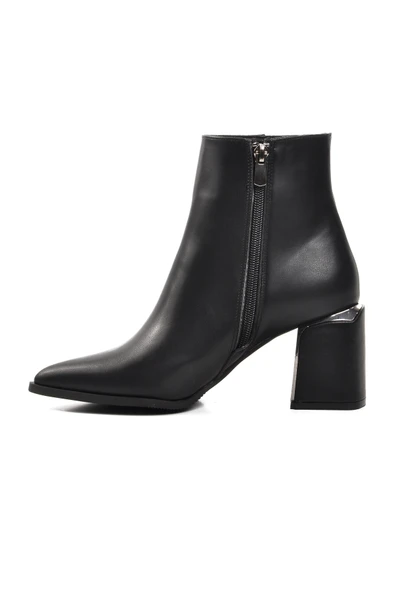 Ayakmod Siyah İçi Polarlı Topuklu Kadın Bot 248025 Z - 3