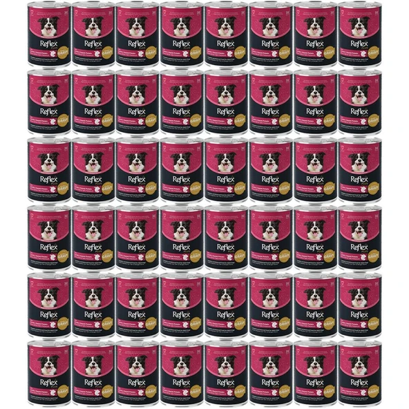 Reflex Plus Kuzu ve Tatlı Patates Et Parçacıklı Soslu Köpek Konservesi 400 Gr*48 Adet