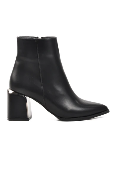 Ayakmod Siyah İçi Polarlı Topuklu Kadın Bot 248025 Z - 2