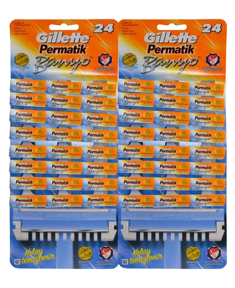 Gillette Permatik Tıraş Bıçağı 48'li Kartela Banyo