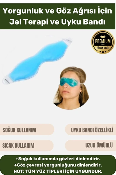 Premium Soğuk Sıcak Uygulama Göz Terapi Bandı Işık Önleyici Göz Dinlendirme Jel Uyku Bandı