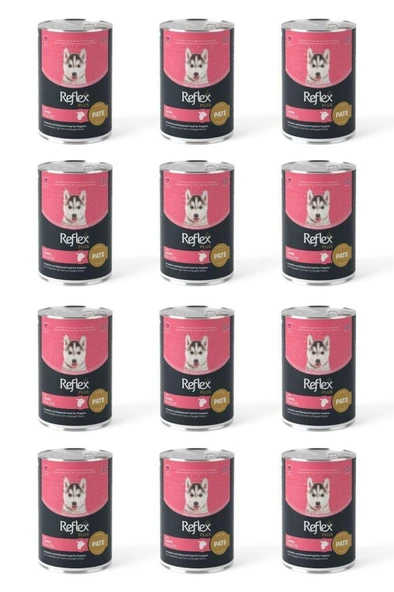 Reflex Plus Pate İçinde Et Parçacıklı Yavru Köpek Maması 395 Gr*12 Adet