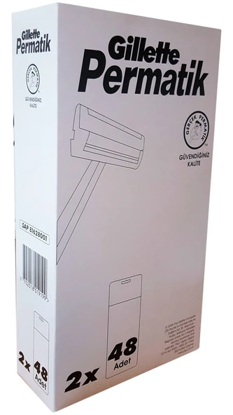 Gillette Permatik Tıraş Bıçağı 96'lı Kartela - 2