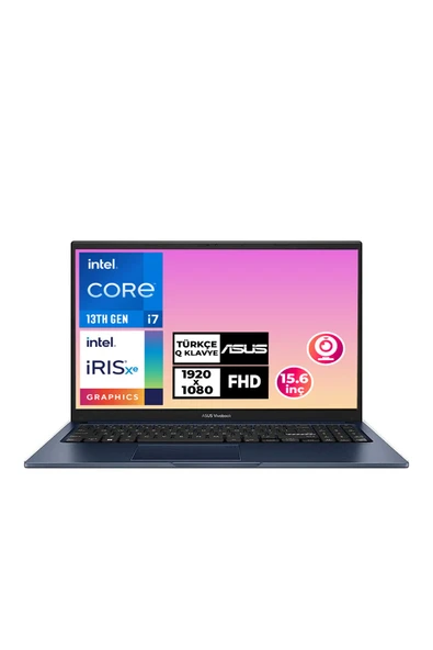 Asus VivoBook 15 X1504VA-NJ1499 i7-1355U 12GB 512GB SSD 15.6" FHD Freedos Taşınabilir Bilgisayar