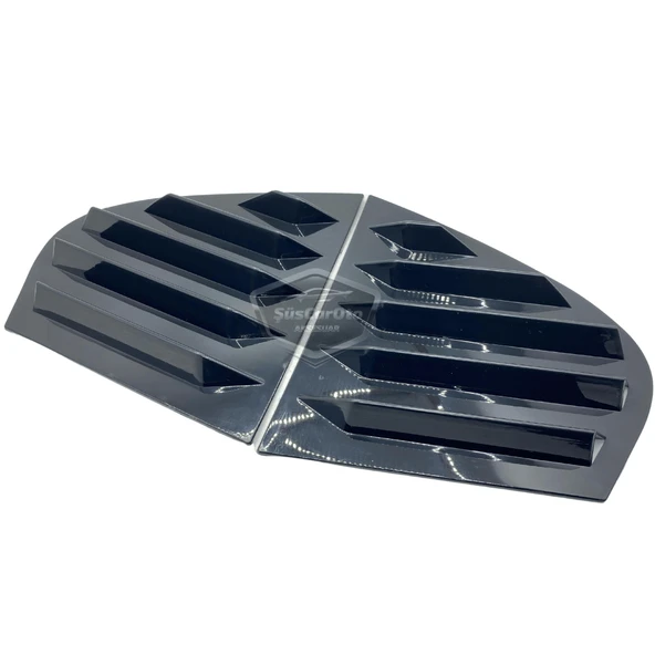 Bmw 5 Serisi E60-E60 LCİ 2003-2010 Uyumlu Kelebek Cam Izgarası Kelebek Cam Vizörü Havalandırma Sağ Sol Takım Parlak Siyah - 6