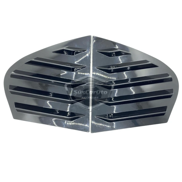 Bmw 5 Serisi E60-E60 LCİ 2003-2010 Uyumlu Kelebek Cam Izgarası Kelebek Cam Vizörü Havalandırma Sağ Sol Takım Parlak Siyah - 5