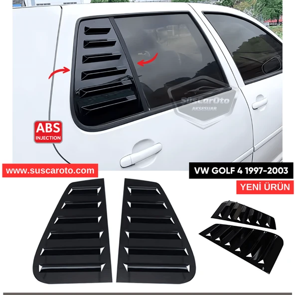 Vw Golf 4 1997-2003 Uyumlu Kelebek Cam Izgarası Kelebek Cam Vizörü Havalandırma Sağ Sol Takım Parlak Siyah