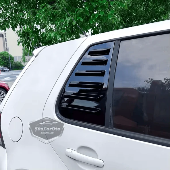 Vw Golf 4 1997-2003 Uyumlu Kelebek Cam Izgarası Kelebek Cam Vizörü Havalandırma Sağ Sol Takım Parlak Siyah - 2