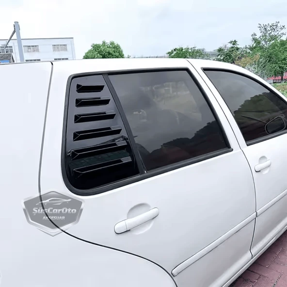 Vw Golf 4 1997-2003 Uyumlu Kelebek Cam Izgarası Kelebek Cam Vizörü Havalandırma Sağ Sol Takım Parlak Siyah - 7