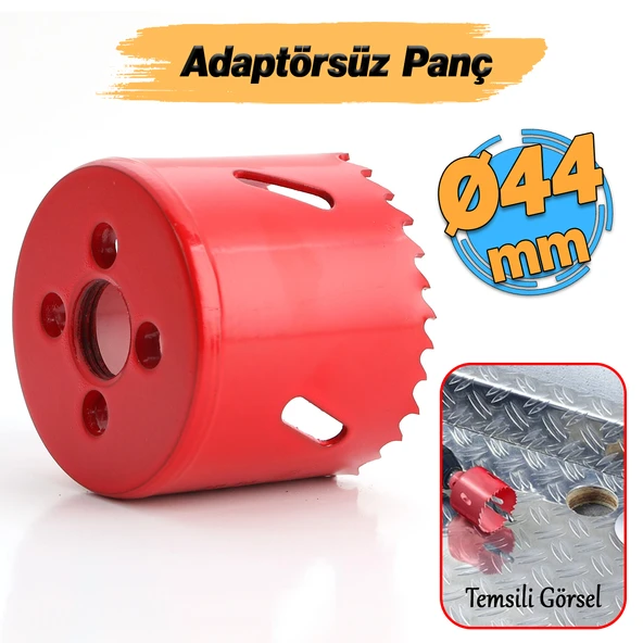 Gfb Bi Metal Panç Ø 44 mm Delik Açma Alçıpan Ahşap Pvc Delme Testeresi Adaptörsüz 1 Adet ürün görseli