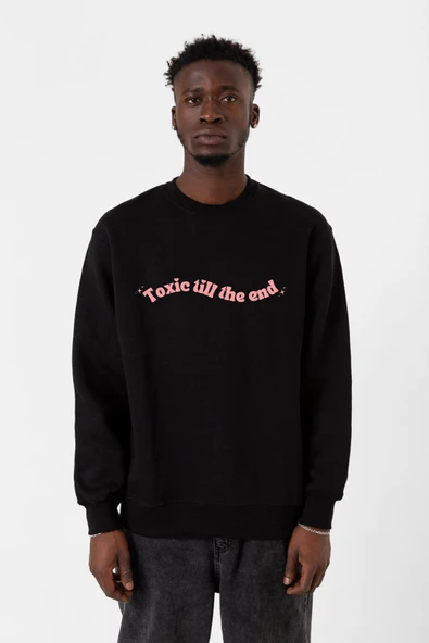 Rose Toxic Till The End Siyah Erkek 2ip Sweatshirt