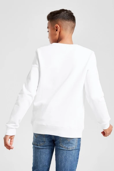 Jisoo Flower Beyaz Çocuk 2ip Sweatshirt - Resim 3